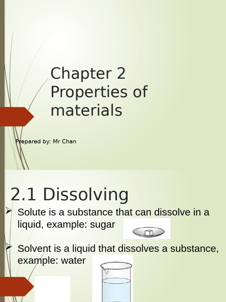 Chapter 2 Properties of Materials | PDF | Solubility | Solvation