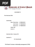 Assignment #: Web Based Customer Relationship Management (CRM)