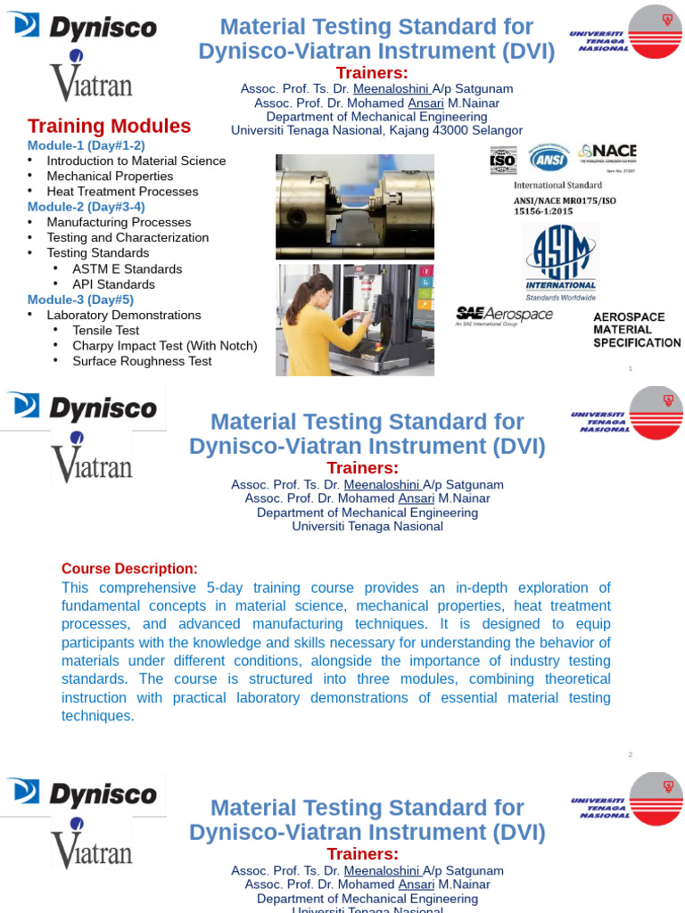 Materials Testing (Course Outline) - 2nd October 2024 | PDF ...