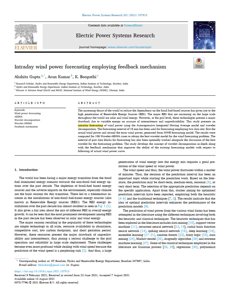 Wind Power Forecasting Insights | PDF | Forecasting | Autoregressive ...
