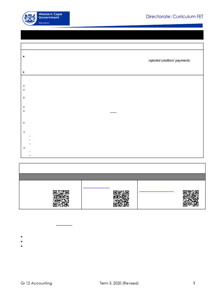 Grade 12 Accounting: Cash Budgeting Guide | PDF | Income Statement ...