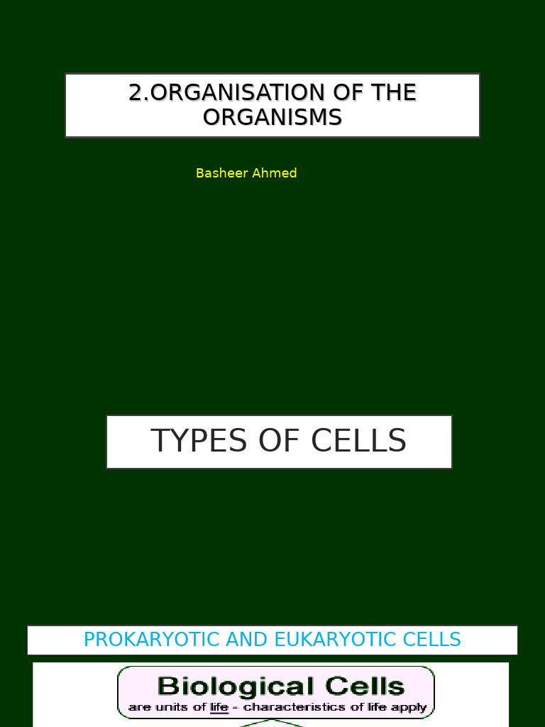 2.1 Organisation of The Organisms | PDF | Cell (Biology) | Vacuole