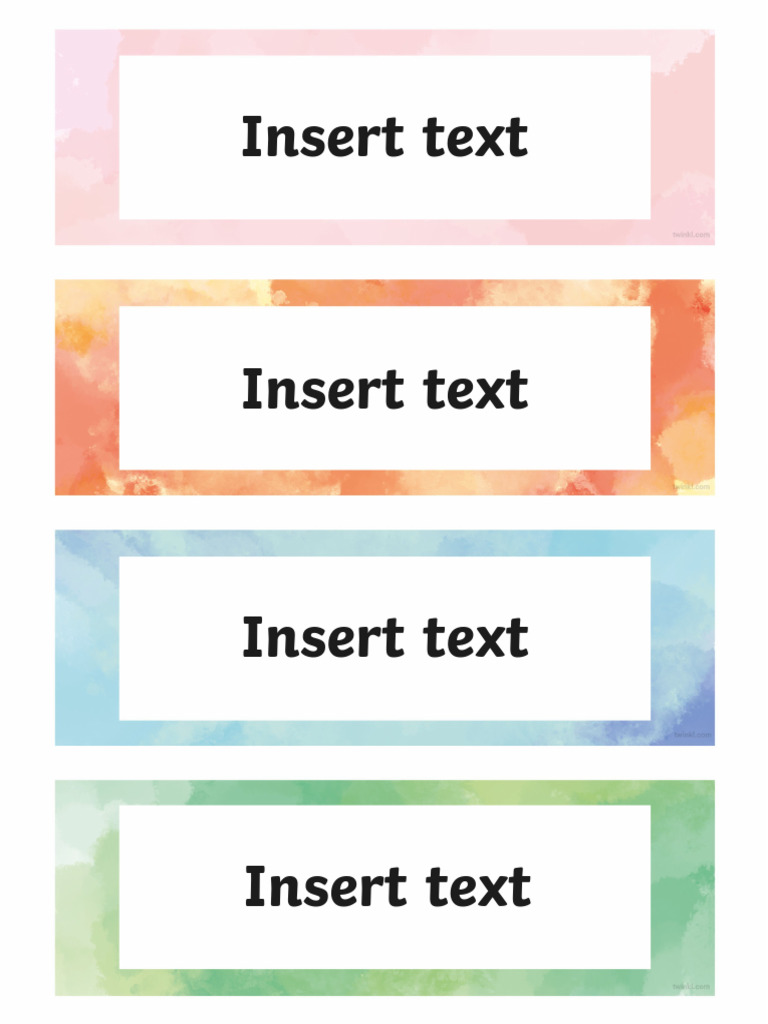 Editable Watercolor Name Labels | PDF