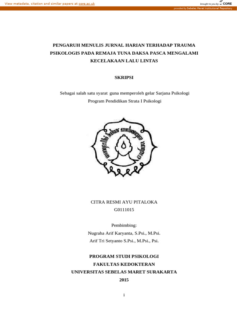 Jurnal Harian dan Trauma Remaja | PDF | Sains & Matematika
