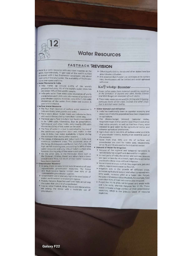 Water Resources (Quick Notes+ Practice Questions) | PDF