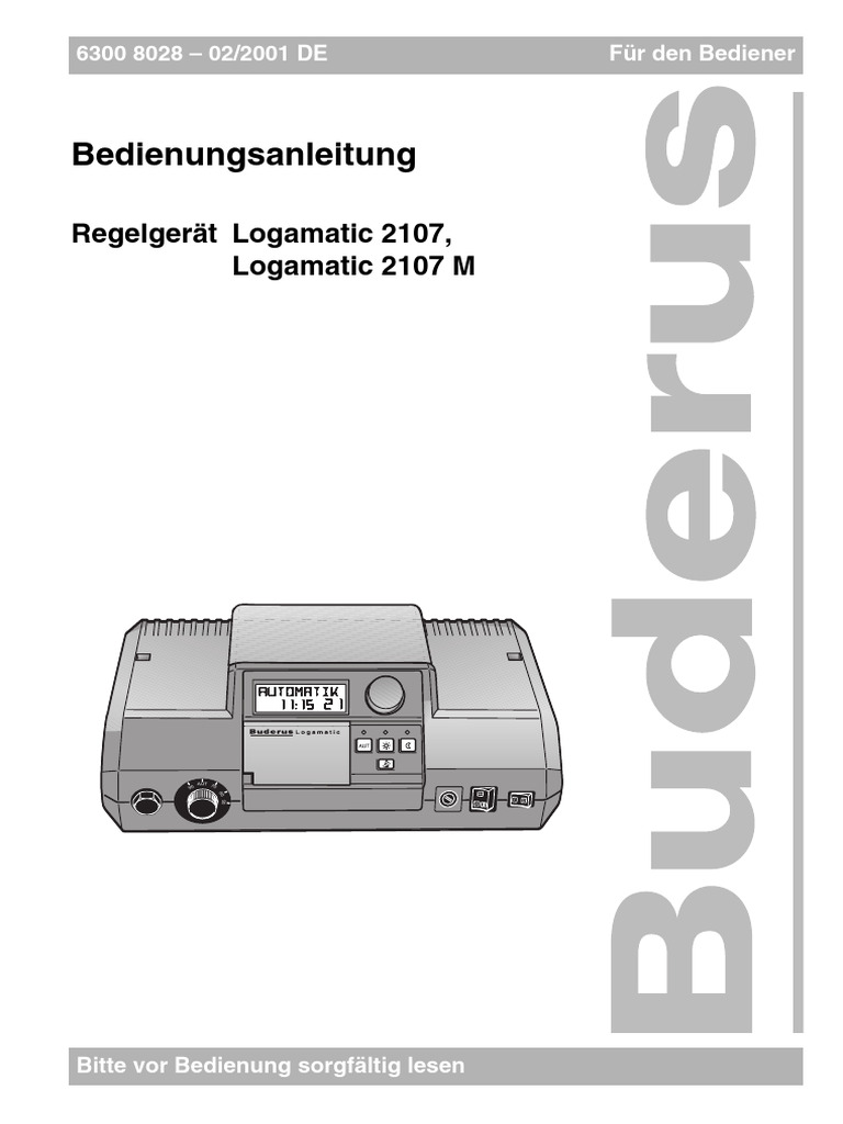 Buderus Logamatic R2107 M Bedienungsanleitung | PDF