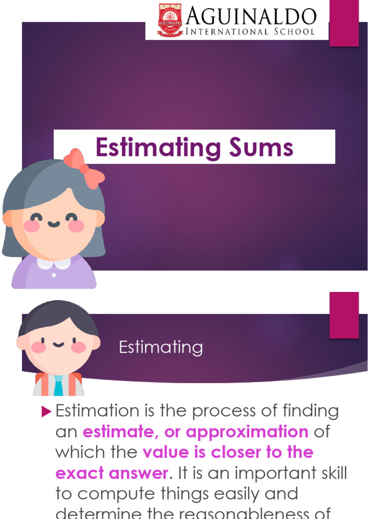 4 Math 3 Estimating Sums | PDF