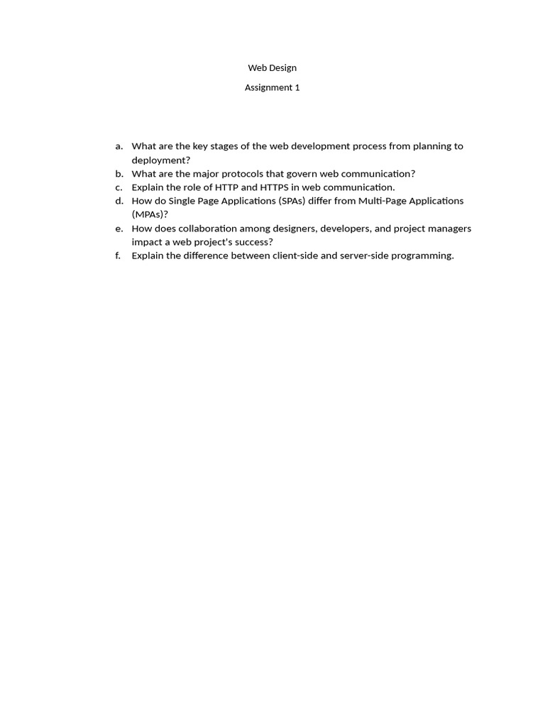 Web Design Assignment | PDF