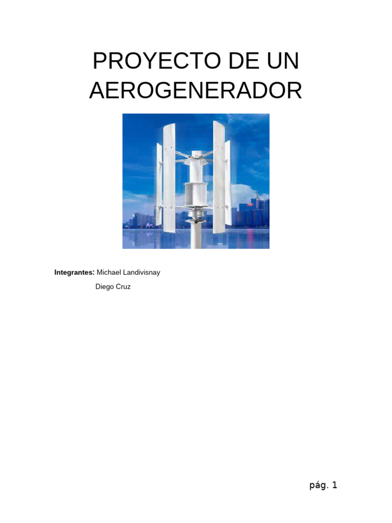 Proyecto de Aerogenerador | PDF | Energía eólica | Energía renovable
