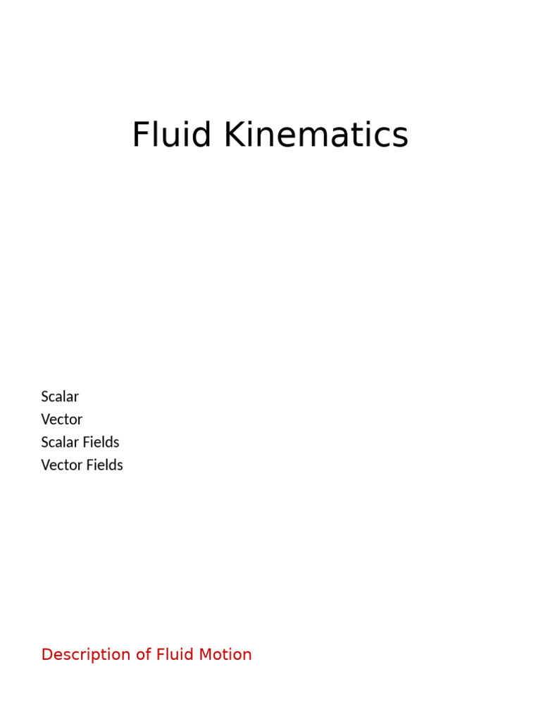 Fluid Kinematics Mcq