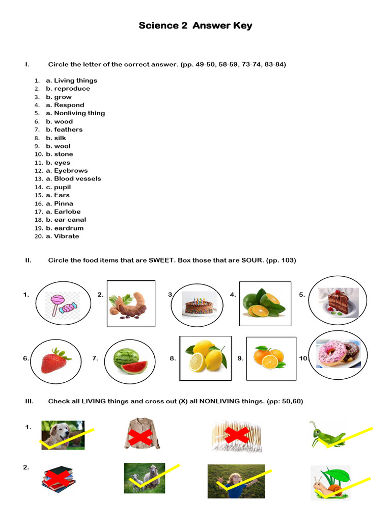 Science 2 Answer Key Overview | PDF