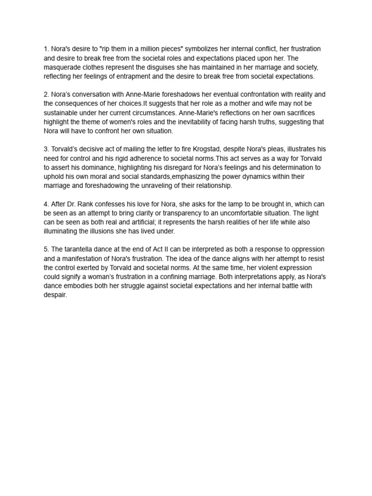 Act 2 Analysis of A Doll's House | PDF