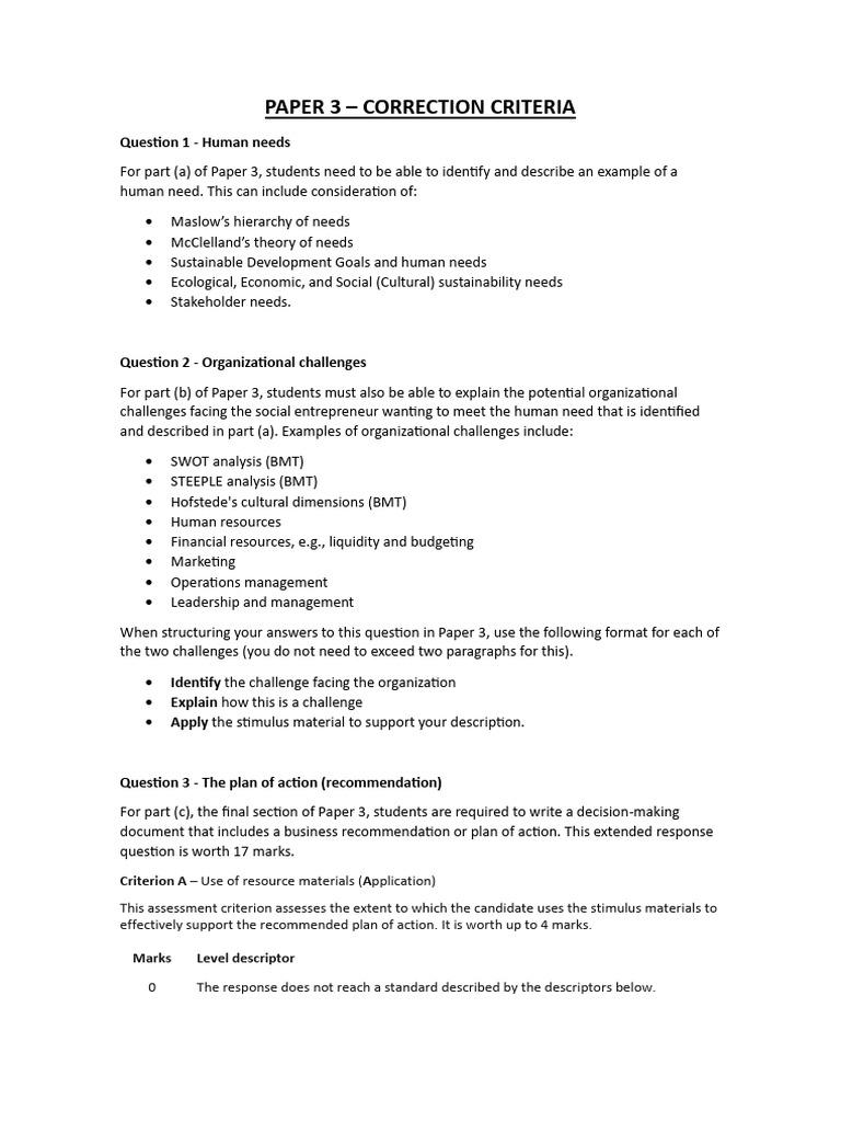 Paper 3 Criteria | PDF | Evaluation | Economies
