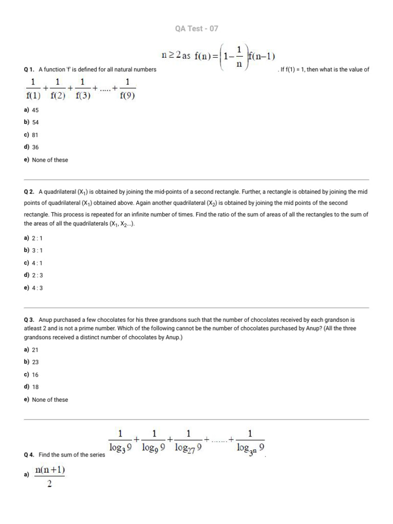 QA Test Questions and Solutions | PDF | Numbers | Rectangle