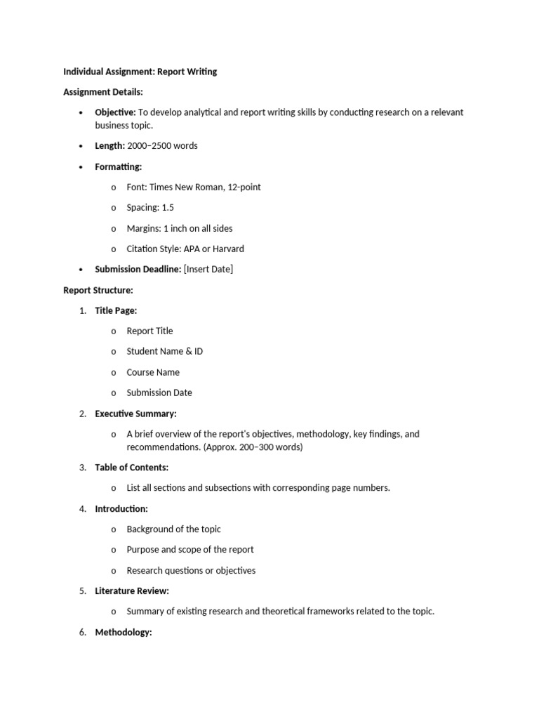 Business Report Writing Guide | PDF | Data | Methodology