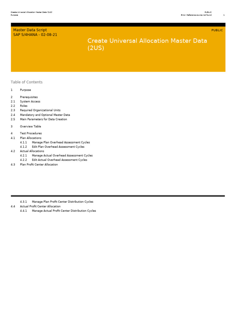 Universal Allocation Master Data Guide | PDF | Comma Separated Values ...