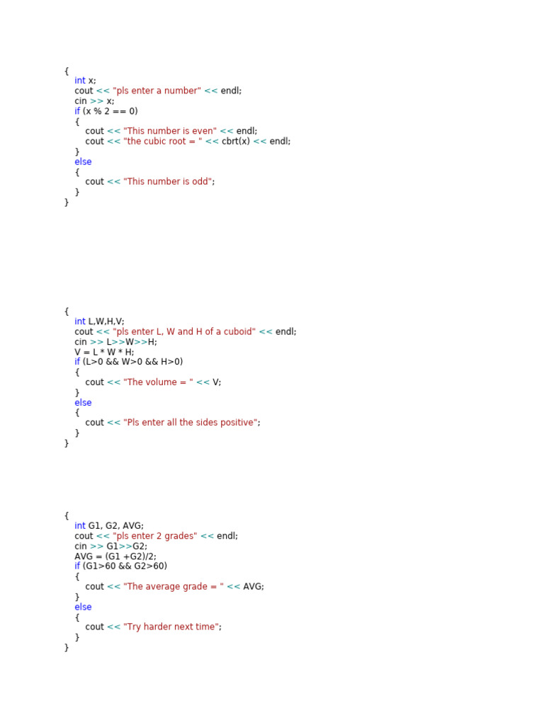 C++ Basic Input and Calculation Examples | PDF | Teaching Methods ...