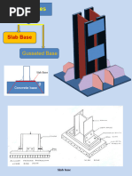 Column Base Types: Slab vs. Gusseted | PDF | Column | Structural Steel