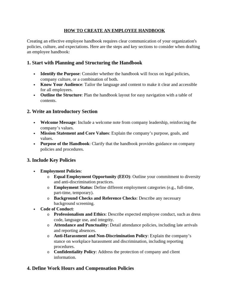How To Create An Employee Handbook | PDF | Employment | Business
