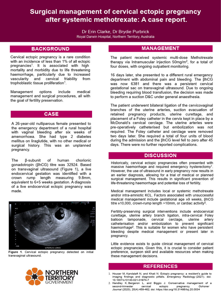 Surgical Management of Cervical Ectopic Pregnancy | PDF | Medical ...