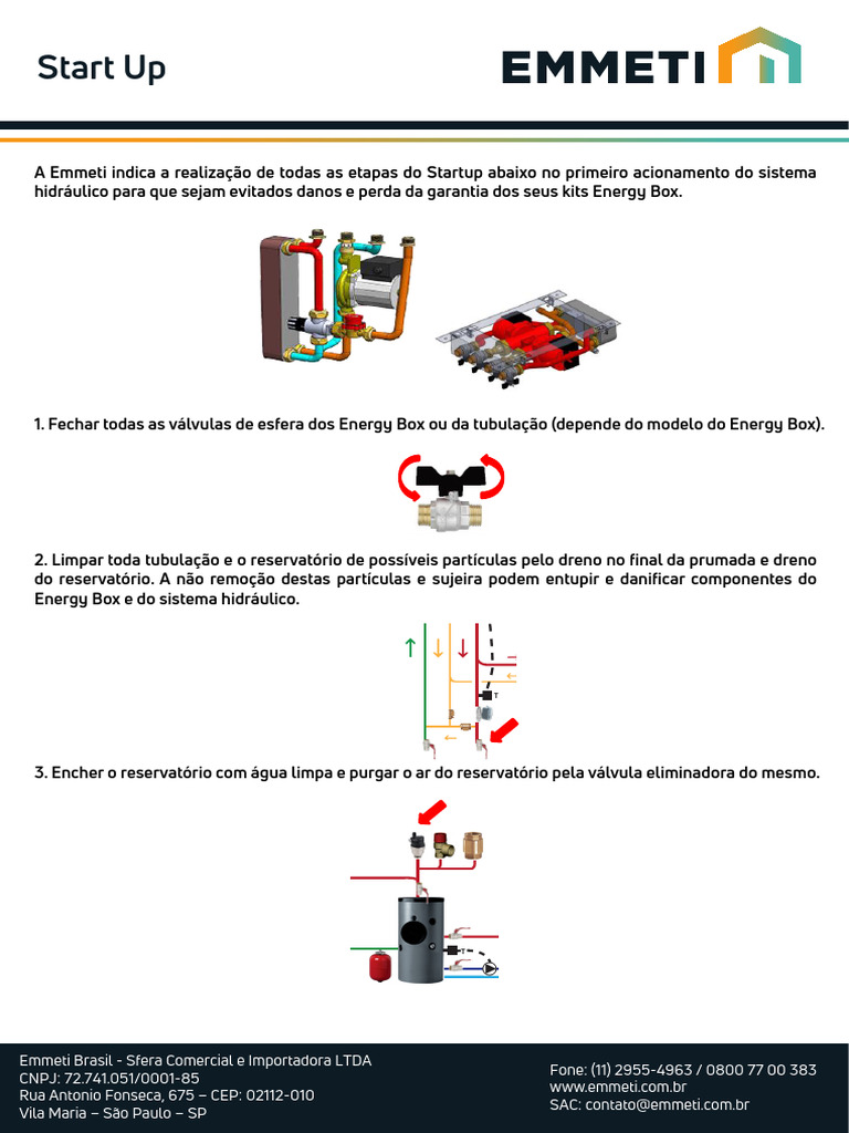 Instruções para Startup do Energy Box | PDF | Bomba | Válvula