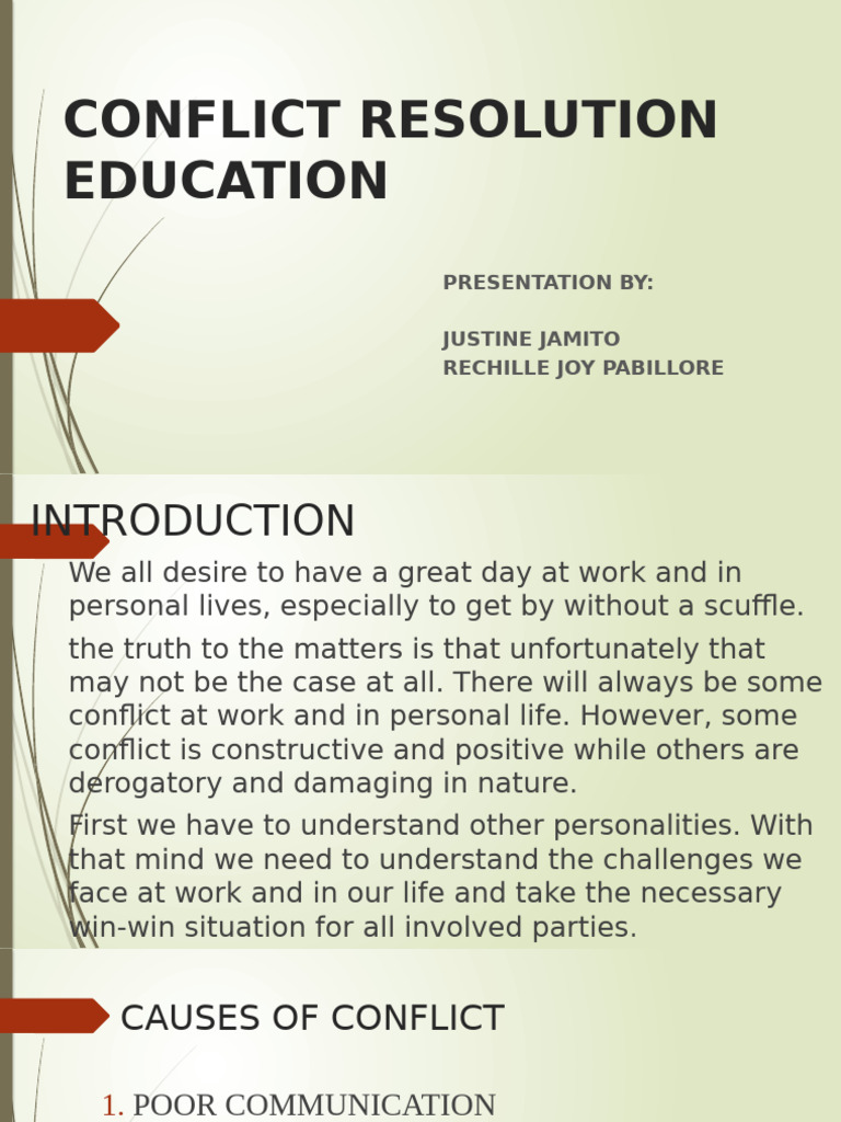 Effective Conflict Resolution Strategies | PDF | Conflict Resolution ...