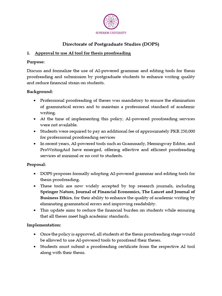 Use ai tool for thesis proofreading annex ii pdf business