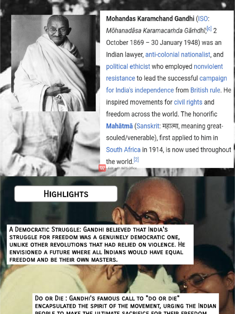 Gandhi's Call for Non-Violent Freedom | PDF | Nonviolence | Mahatma Gandhi