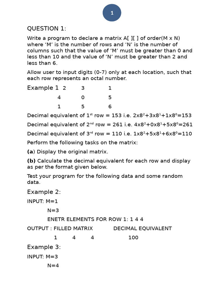 Octal Matrix Operations and Sorting | PDF | String (Computer Science ...