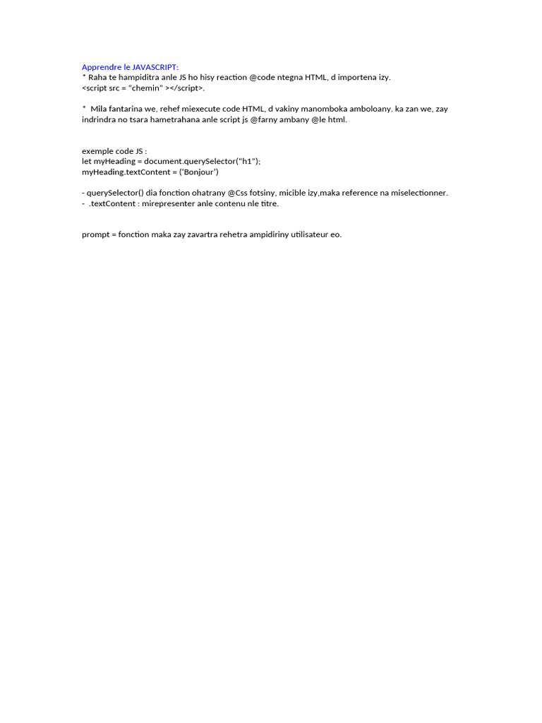 Introduction au JavaScript et HTML | PDF | Ordinateurs