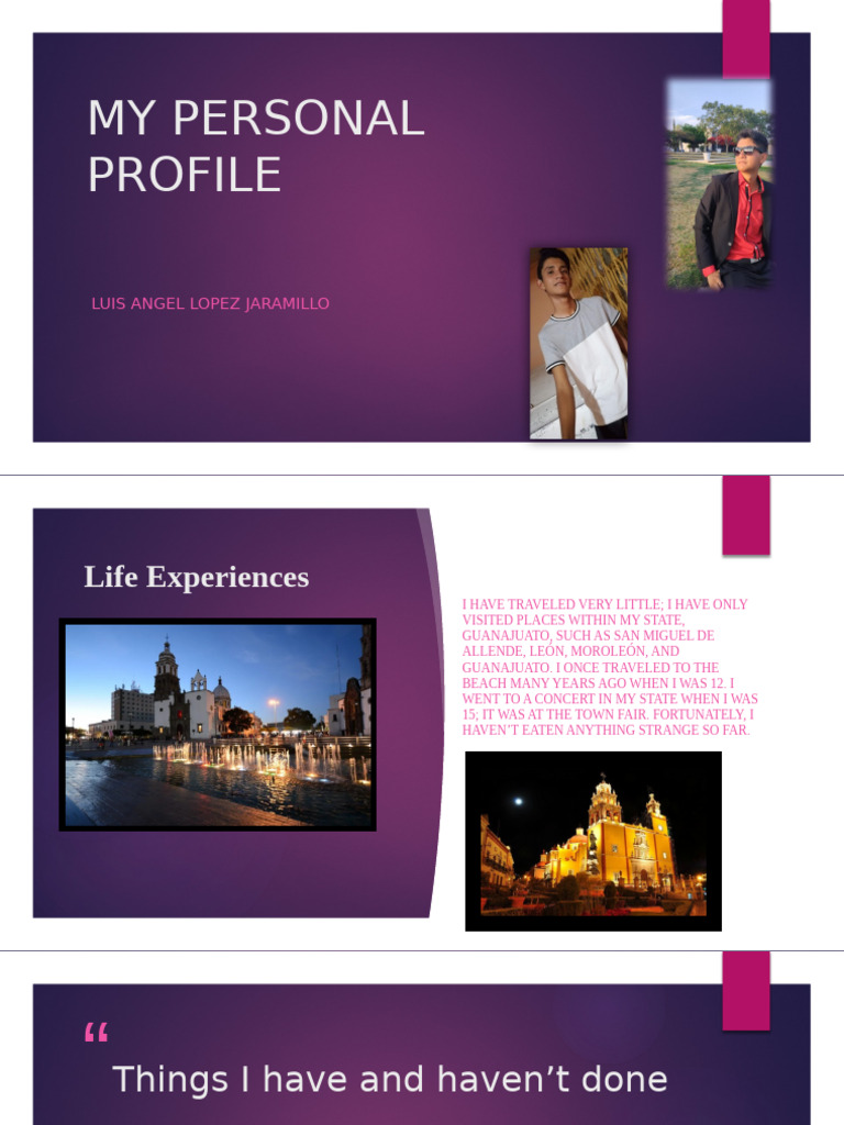 My Personal Profile | PDF | Lifestyle