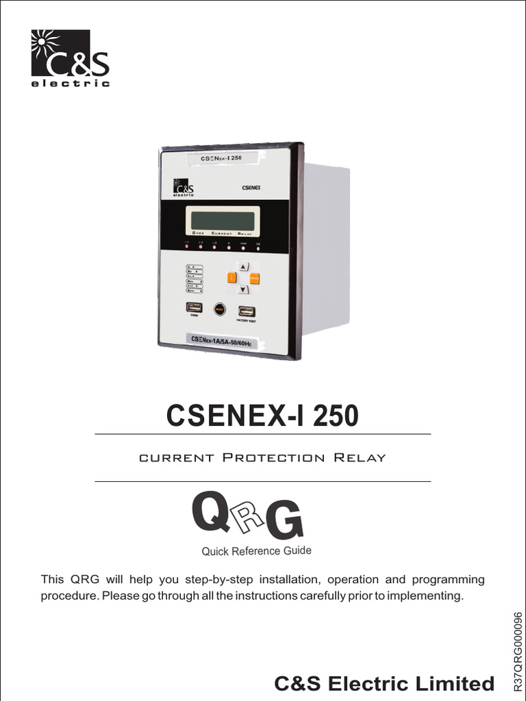 CSENEX-I 250 Relay Quick Guide | PDF | Relay | Electrostatic Discharge