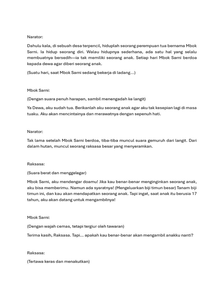 Teks Timun Mas | PDF