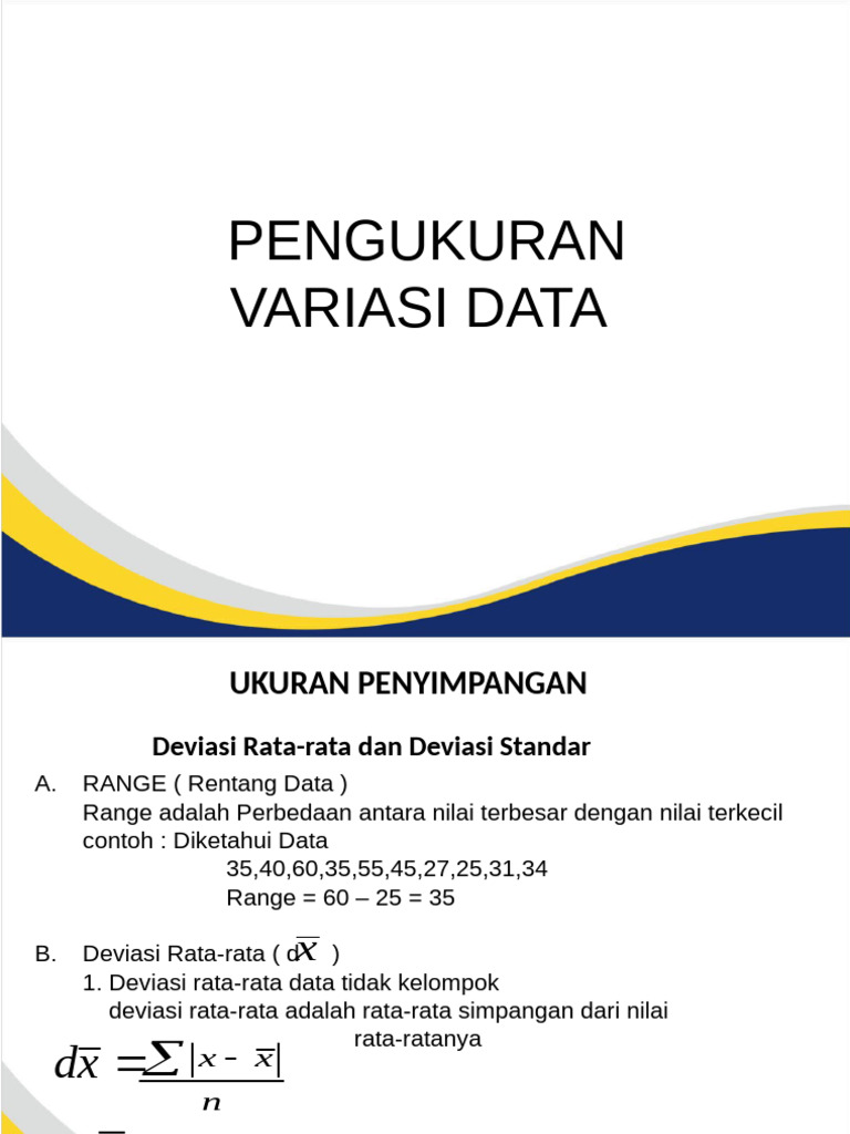 Pert 5 Pengukuran Variasi Data | PDF