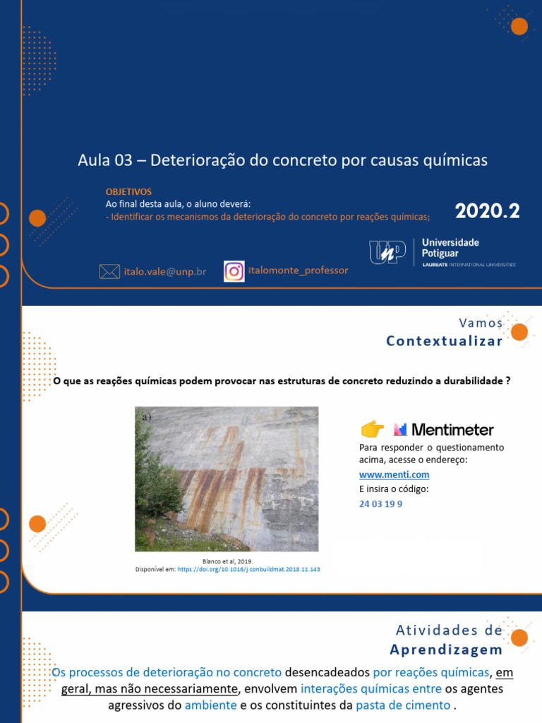 Deterioração Química do Concreto | PDF | Cálcio | Materiais