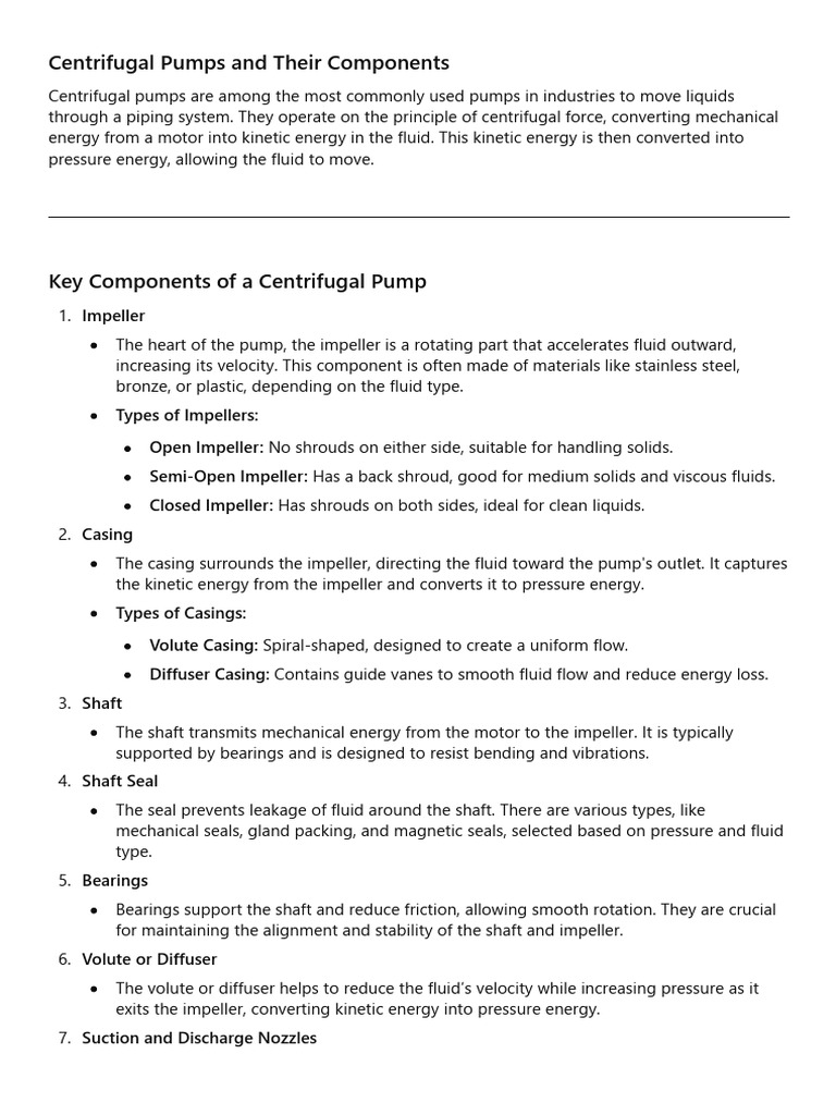 Centrifugal Pumps Overview | PDF | Pump | Energy Technology