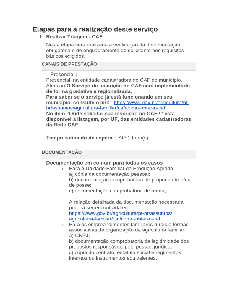 Etapas para A Realização Deste Serviço | PDF