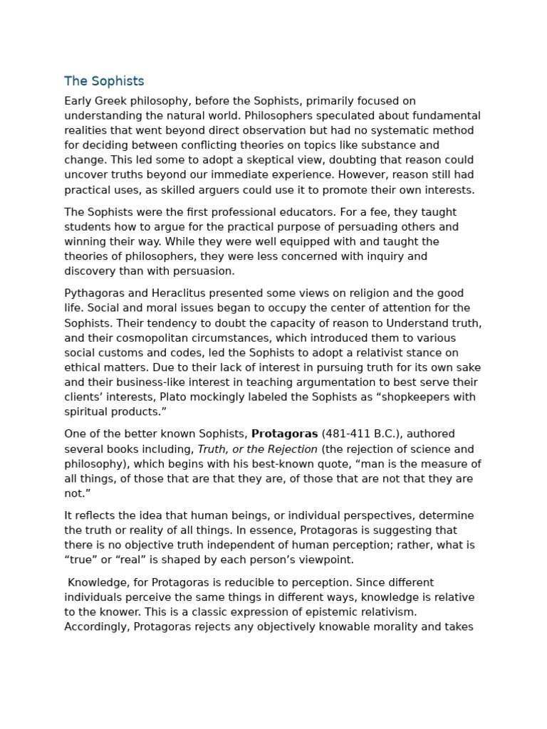 Sophist Relativism in Greek Philosophy | PDF | Socrates | Relativism