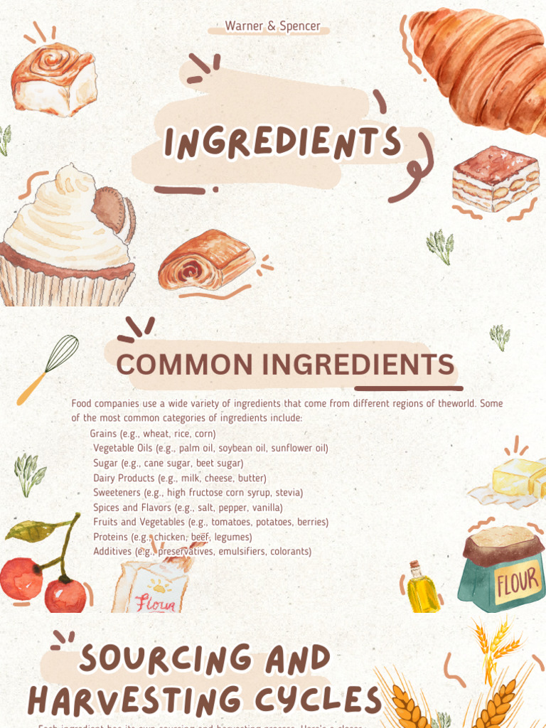 Key Food Ingredients and Sourcing Guide | PDF | Sugar | Diet & Nutrition