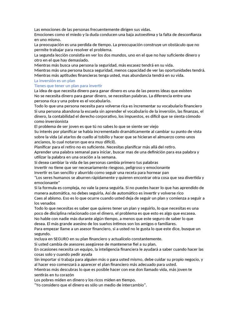 Claves para Invertir y Crear Riqueza | PDF | Inversiones | Educación ...