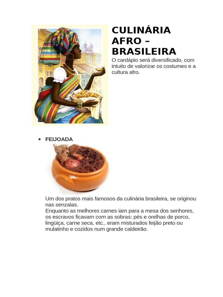 Culinária Afro-Brasileira: Pratos Típicos | PDF | Alimentos | Culinária