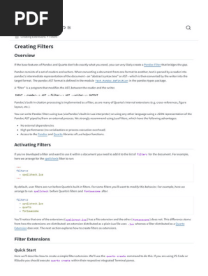 Creating Filters – Quarto