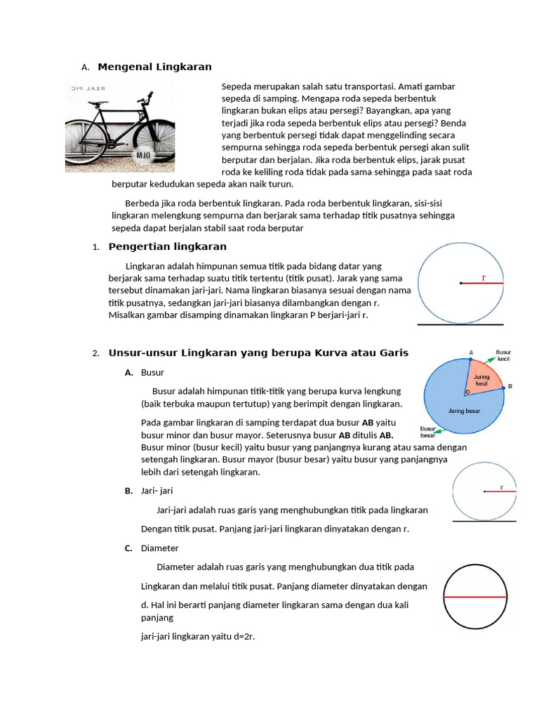 Kenapa Roda Sepeda Berbentuk Lingkaran? | PDF
