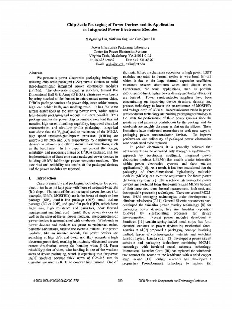 Chip-Scale Packaging for Power Devices | PDF | Integrated Circuit ...