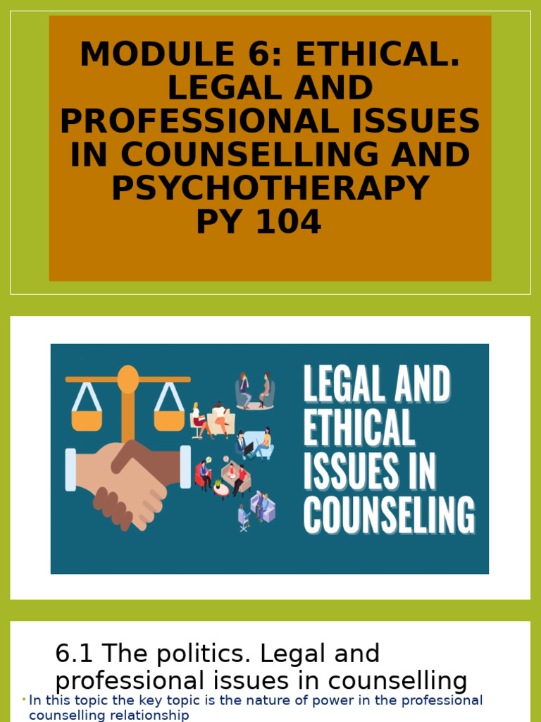 Ethical Issues in Counseling and Therapy | PDF | Psychotherapy ...