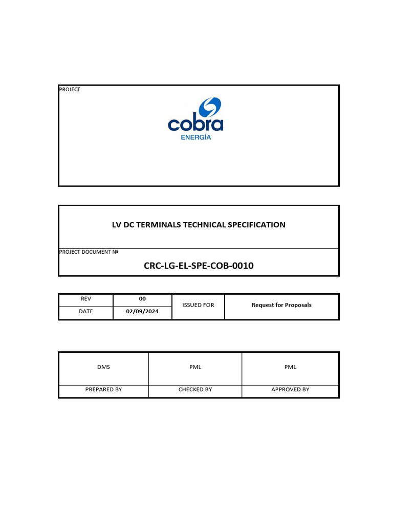 CRC-LG-EL-SPE-COB-0010 - 00 Low Voltage DC Terminals Technical ...