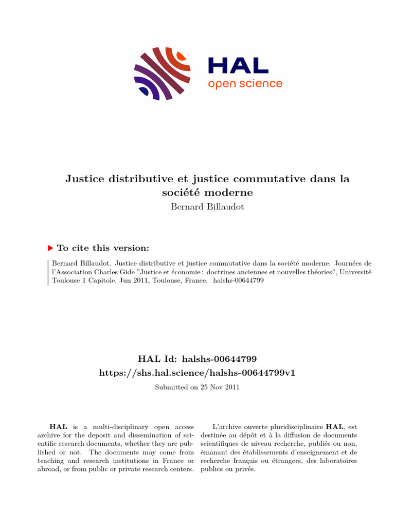 Justice distributive et commutative moderne | PDF | Justice | Crime et ...