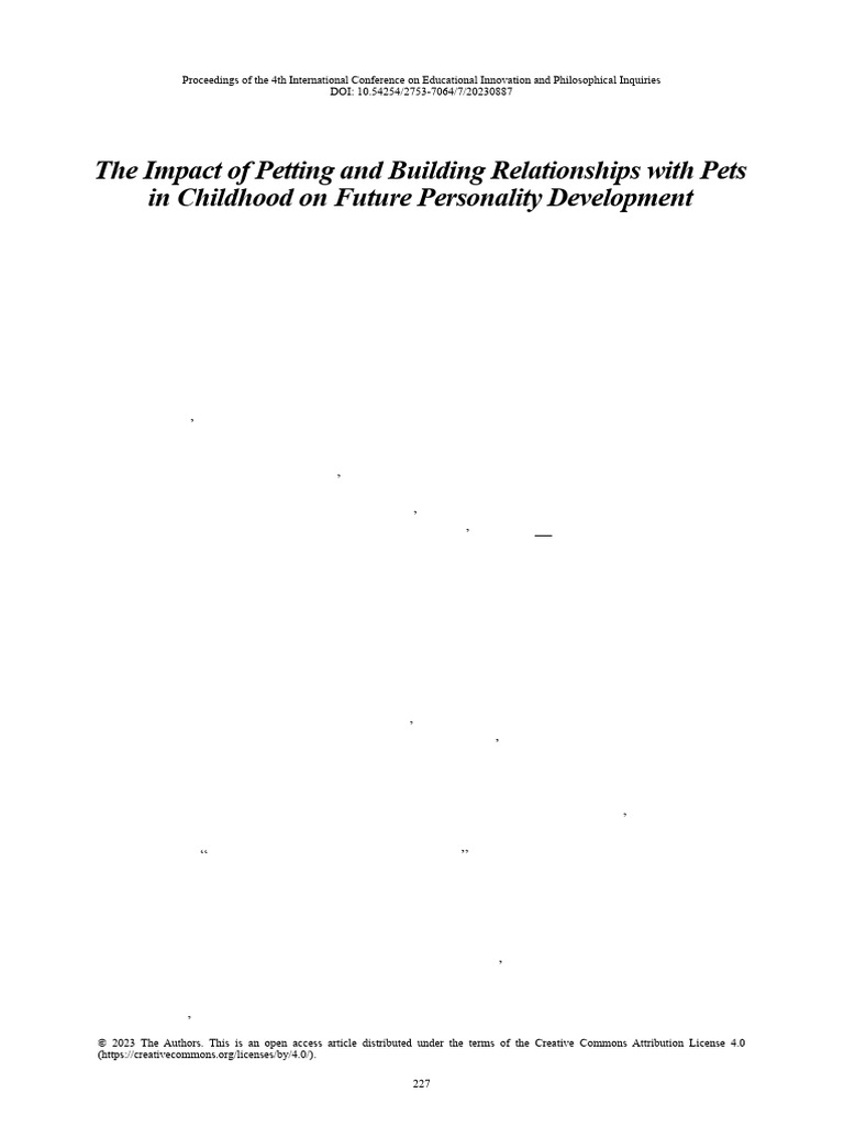 The Impact of | PDF | Attachment Theory | Pet