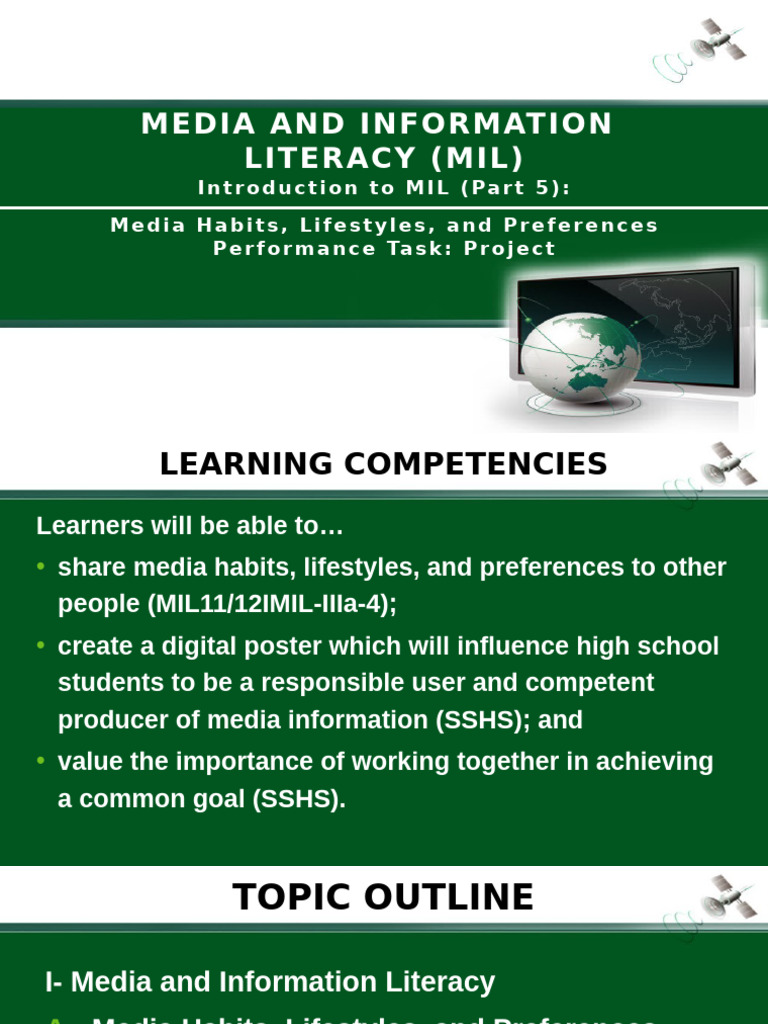 Introduction To MIL (Part 5) - Media Habits and Performance Task ...