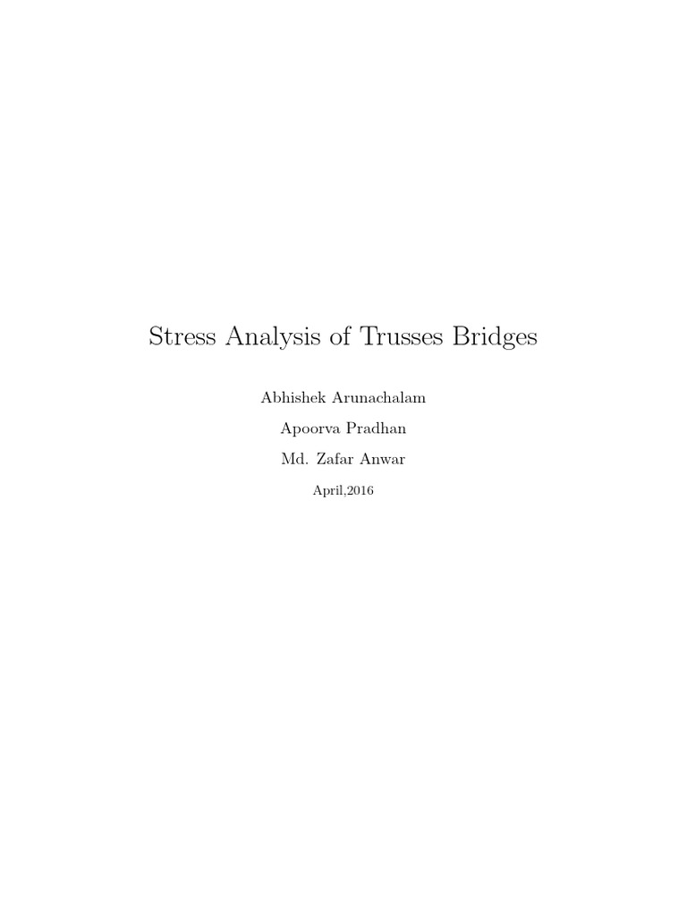 Truss Bridge Stress Analysis Model | PDF | Truss | Beam (Structure)